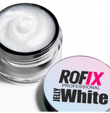 ROFIX Гель-желе Белый для наращивания ногтей Jelly White, 20гр