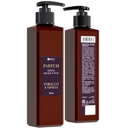 Парфюмированный восстанавливающий крем для рук и тела TOBACCO AND VANILLA. . 250 мл Milv арт. 20346