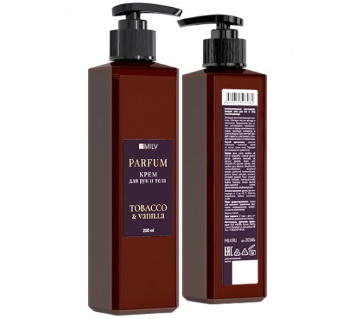 Парфюмированный восстанавливающий крем для рук и тела TOBACCO AND VANILLA. M. 250 мл Milv арт. 20346