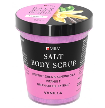Соляной скраб-бальзам для тела "VANILLA". 300 г Milv