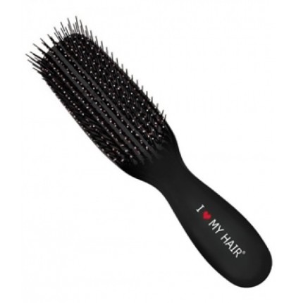 Парикмахерская щетка I LOVE MY HAIR 1501 ECO черная матовая  (длина 21см)