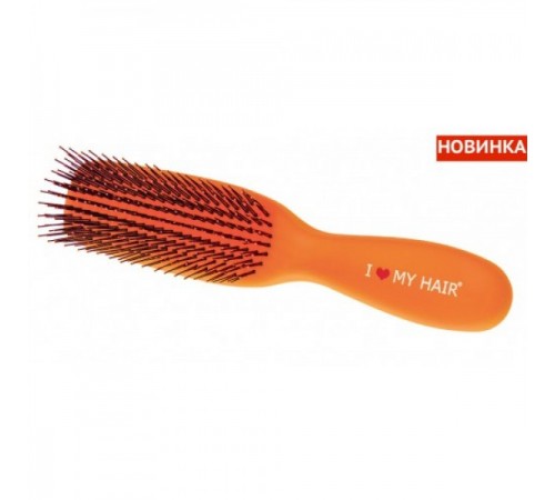Парикмахерская щетка I LOVE MY HAIR 1503 оранжевая микро (длина 17см)