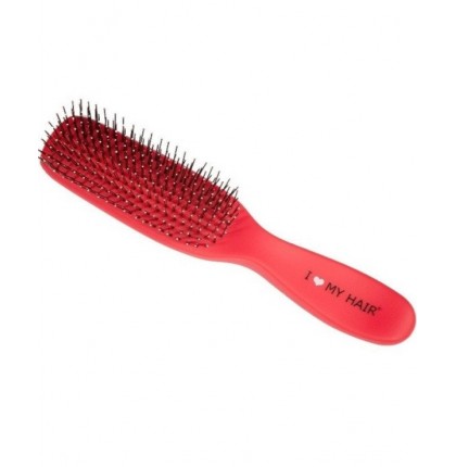 Парикмахерская щетка I LOVE MY HAIR 1501 красная глянцевая  (длина 21см)
