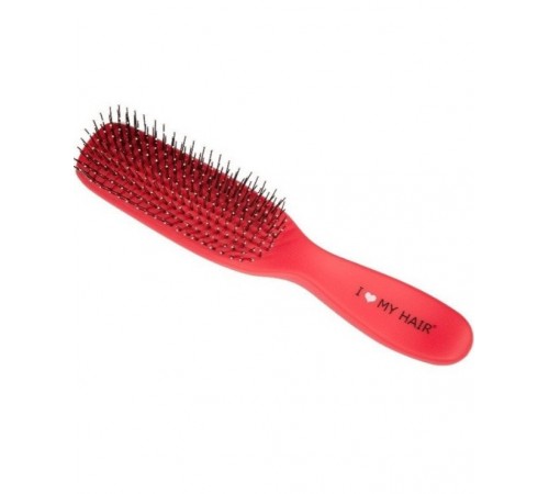 Парикмахерская щетка I LOVE MY HAIR 1501 красная глянцевая  (длина 21см)