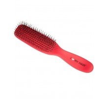 Парикмахерская щетка I LOVE MY HAIR 1503 красная микро глянцевая(длина 17см)